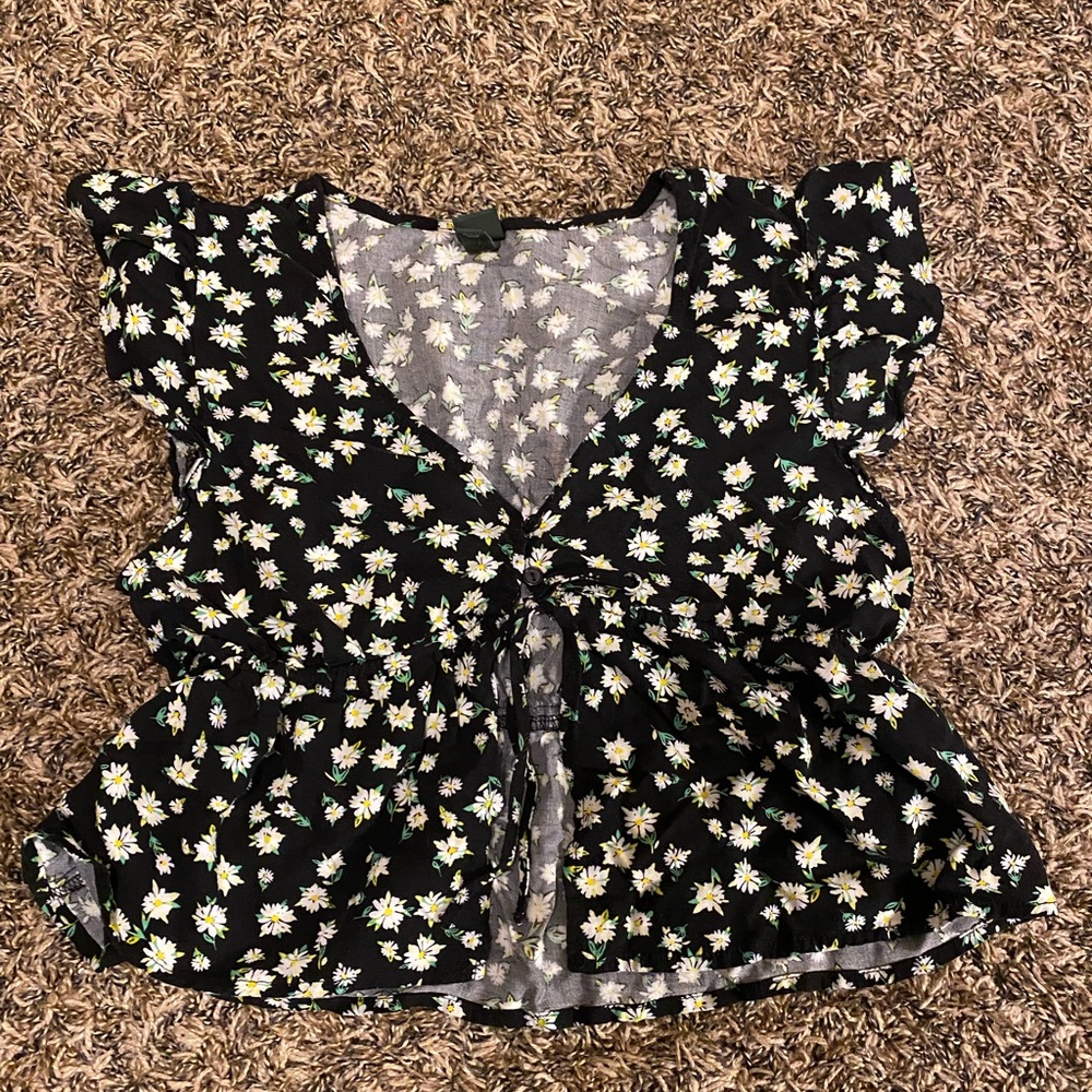 Black ruffled Wild Fable blouse. Only worn once and washed once.